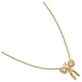 Christian Dior Bow CD Anhänger aus Metall mit Kristallen