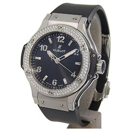 Hublot Big Bang Quartz Stainless Steel and Rubber with Diamond Bezel 38
