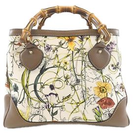 Gucci Handtasche 308360 Braun Multicolor Leder Canvas