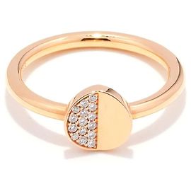 Anello Bucherer B Dimension Oro Rosa 750/18K Diamanti Brillanti 0,08 ct Misura 55