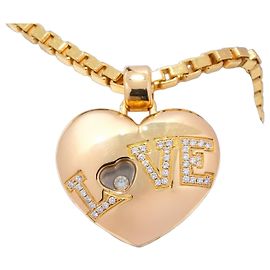 Pendente Chopard Happy Diamonds Love Oro 750/18K Brillanti Cuore Lusso 43cm