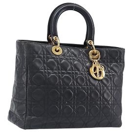Christian Dior Vintage Lady Dior Cannage Quilt Lambskin Large