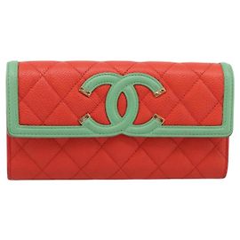 Chanel Filigree Flap Quilted Caviar Long
