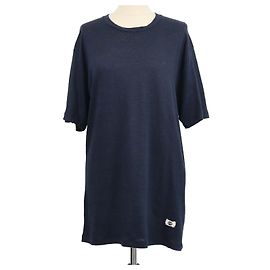 T-shirt Gucci de gola redonda em linho azul marinho com patch Interlocking G