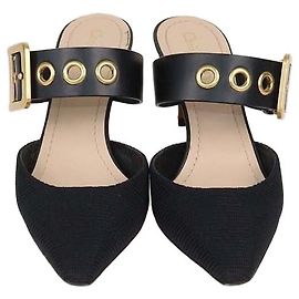 Mules D-Dior Christian Dior in tessuto tecnico nero
