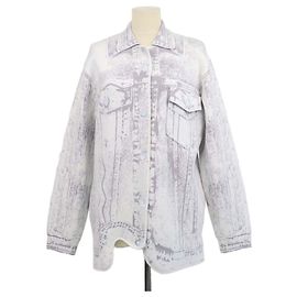 Autre Marque Casaco Oversized PH5 Grey Blend Cotton Denim Print