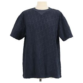 T-shirt Christian Dior azul marinho em jacquard de algodão terry Oblique relaxed fit
