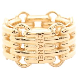 Anillo banda Chanel chapado en oro