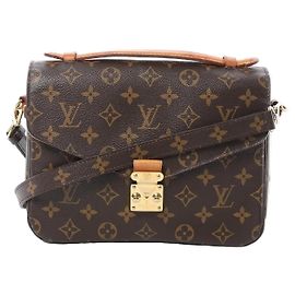Louis Vuitton Metis MM Pochette Monogram Canvas Crossbody Bag em Brown M44875
