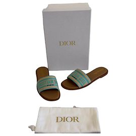 Sandali bassi in tela e pelle Christian Dior