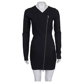 Robe ajustée noire Balmain Pierre Zip asymétrique EU 38 M d'occasion