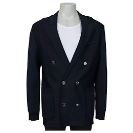 NWOT Balmain Men's Blue Double Breasted Viscose Cardigan XL Pre-owned