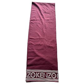 Kenzo Paris Bordeaux Cotton Logo Scarf