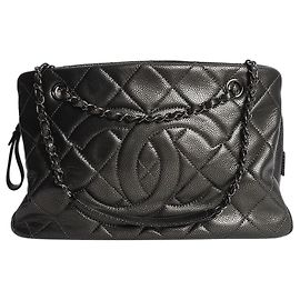 Chanel Pewter 2011 caviar-quilted GST tote bag