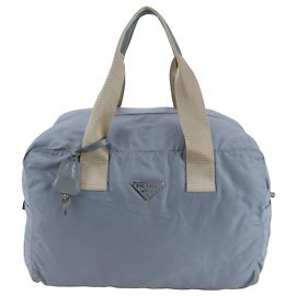 Borsa Boston Tote Prada in nylon Tessuto con logo triangolare e pelle