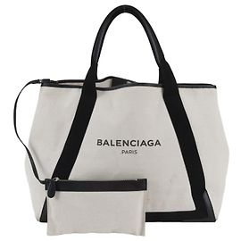 Saco Cabas Balenciaga em couro azul marinho