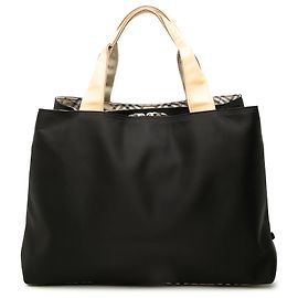 Bolso Tote de nylon Burberry con ribetes Nova Check negro