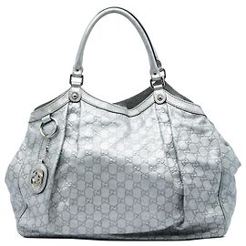 Gucci Silver Large Guccissima Sukey Tote