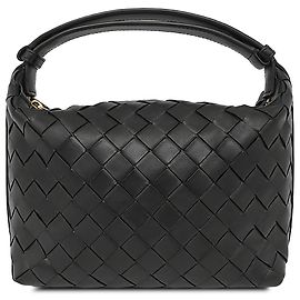 Borsa a mano Bottega Veneta Wallace Mini in Nappa Intrecciato nera
