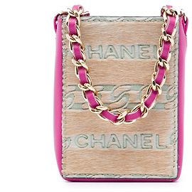Chanel Zigarettenfutter aus beigem Lammleder und Ponyhaar