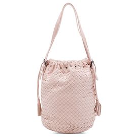 Bottega Veneta Beuteltasche mit Kordelzug aus rosa Nappa Intrecciato