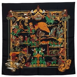Hermès Hermes Carre 90 Au FIL de la SOIE Schal