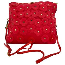 Borsa a tracolla Burberry Prorsum "The Petal" in pelle rossa