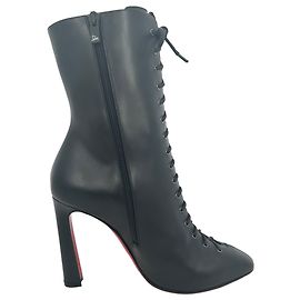Stivaletti Christian Louboutin Anjel 100 in pelle nera