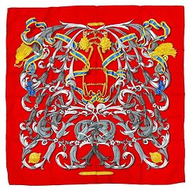 Hermès Hermes Carre 90 Schal aus roter Seide