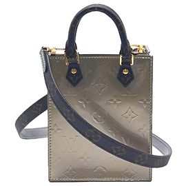 Bolso de hombro Louis Vuitton Monogram Vernis Petite Sac Plat Taupe