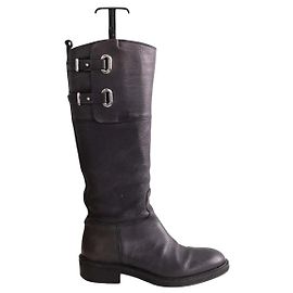Bottes Sartore en cuir noir