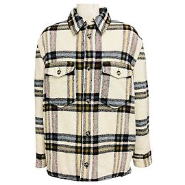 Casaco Acolchoado Xadrez Ervey Ecru Isabel Marant Etoile