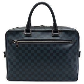 Bolsa de Negócios Louis Vuitton Damier Cobalt Porte Documents Azul