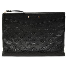 Louis Vuitton Monogram Empreinte Daily Pouch Clutch Bag Schwarz