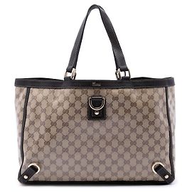 Gucci GG Crystal Abbey D Ring Tote Beige