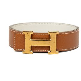 Cinturón reversible Hermès Courchevel Constance H marrón