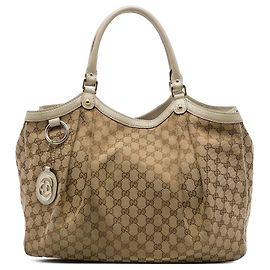 Gucci Sukey Large Tote aus GG Canvas beige