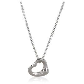 Pendentif Cœur Ouvert Elsa Peretti en Platine et Diamants Tiffany & Co.