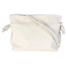 Pochette Mini Flamenco Loewe en cuir de veau nappa blanc