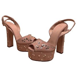 Sandales à plateforme en cristal Giuseppe Zanotti en daim rose Taille EU 40 Italy