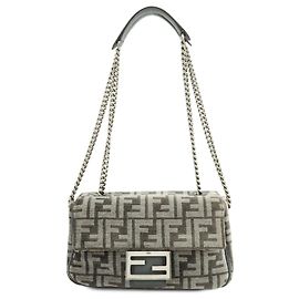 Fendi Chain Baguette Zucca Viscose Small Tasche