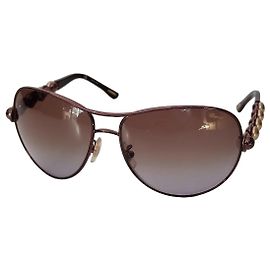 Chopard Braune Metall-Aviator-Sonnenbrille