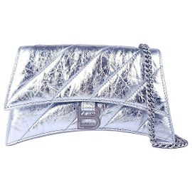 Borsa a tracolla Balenciaga Crush XS Argent in pelle