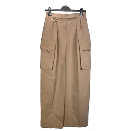 Max Mara Camel Wool and Cashmere Cargo Maxi Skirt