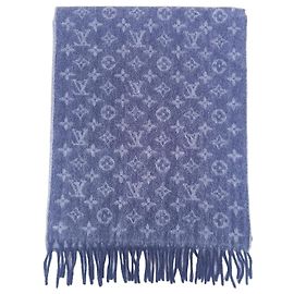 Sciarpa Louis Vuitton Monogram Grigia in Lana e Cashmere