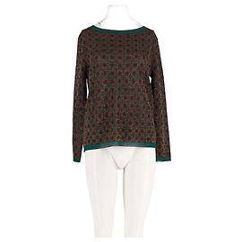 Autre Marque SIYU Brown Geometric Long Sleeve Top