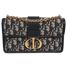 Christian Dior borsa a tracolla 30 Montaigne monogram blu navy