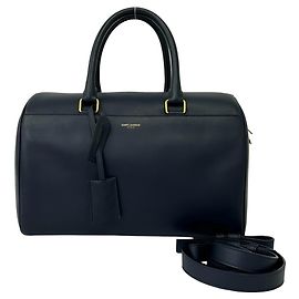 Autre Marque Bolsa Boston Saint Laurent em couro azul marinho
