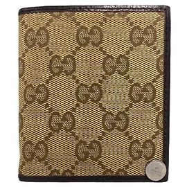 GUCCI GG Canvas Leather Bi-fold Card Holder