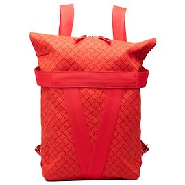Bottega Veneta Red Rubber Intrecciato Buffer Backpack